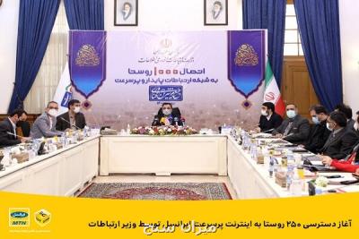 شروع دسترسی ۲۵۰روستا به اینترنت پرسرعت ایرانسل توسط وزیر ارتباطات